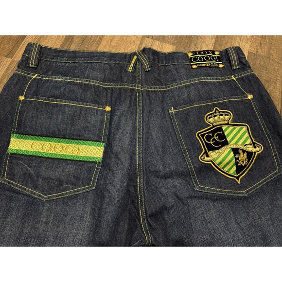 Coogi Jeans Country Club Baggy Skater Wide Leg‎ Embroidered Pocket 46x36 - Picture 1 of 16